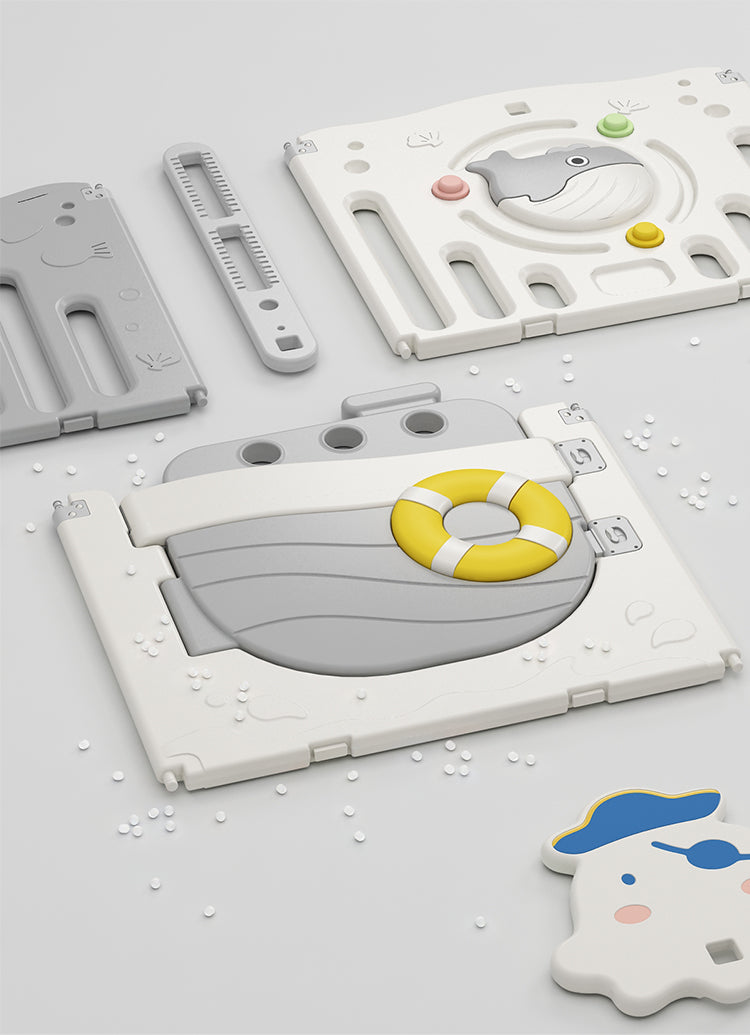 Lucellia® Inklapbare Grondbox Baby – XXL Speelbox met Dubbelzijdige Speelmat en Accesoires
