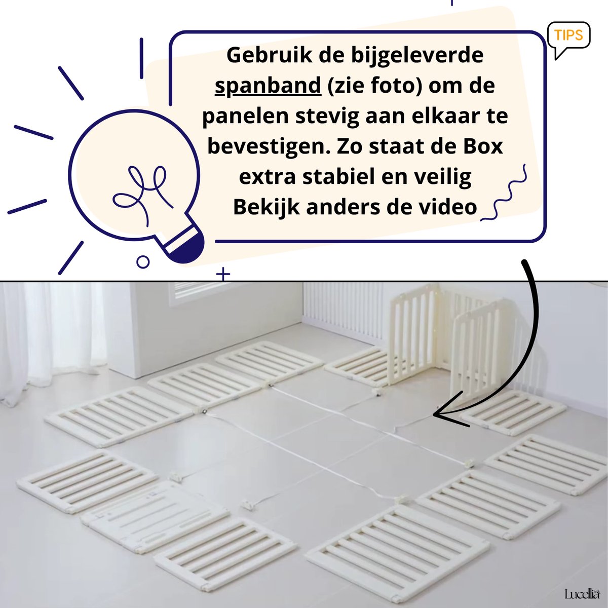 Lucellia® Grondbox XXL – 5-in-1 Babybox 180x200 cm