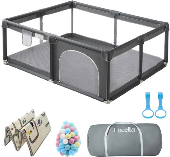 Lucellia® Grondbox Baby – Speelbox met Mat & Ballen – Meerdere maten & kleuren