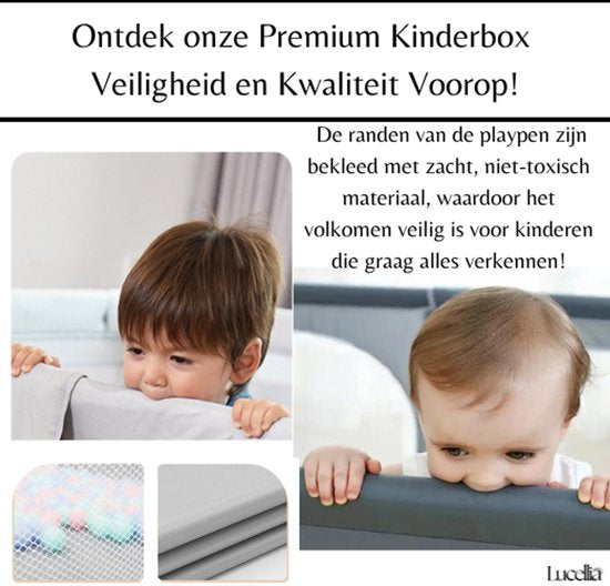 Lucellia® Grondbox Baby – Speelbox met Mat & Ballen – Meerdere maten & kleuren