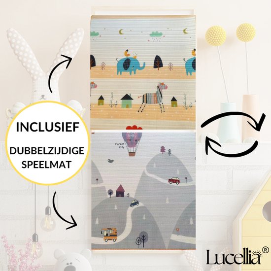 Lucellia® Inklapbare Grondbox Baby 130×130 cm – Met Speelmat & Ballen – Meerdere Kleuren