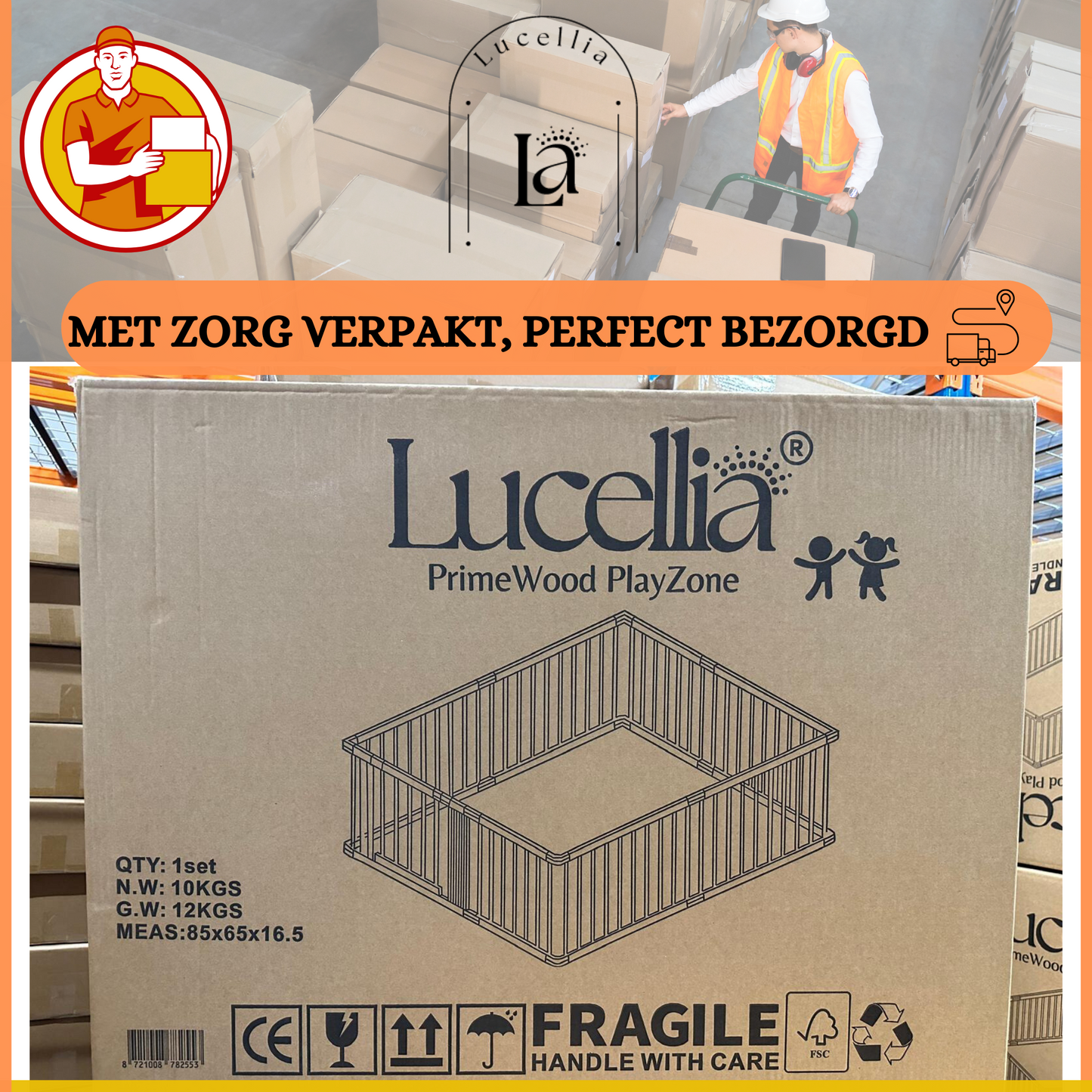 Lucellia® Prime Wood – Inklapbare Houten Babybox in meerdere maten & kleuren